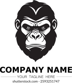 gorilla icon company logo black and white vector image illustration