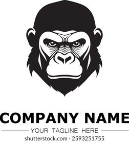 gorilla icon company logo black and white vector image illustration