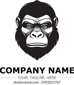 gorilla icon company logo black and white vector image illustration