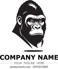 gorilla icon company logo black and white vector image illustration