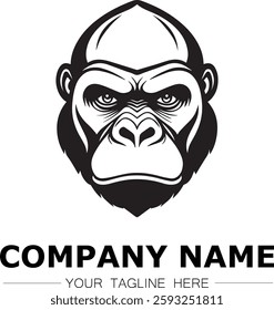 gorilla icon company logo black and white vector image illustration