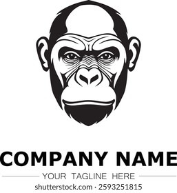 gorilla icon company logo black and white vector image illustration