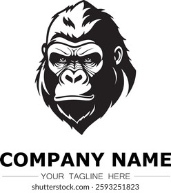 gorilla icon company logo black and white vector image illustration