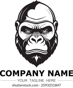gorilla icon company logo black and white vector image illustration