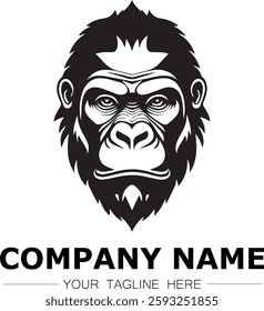 gorilla icon company logo black and white vector image illustration