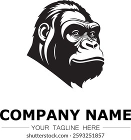 gorilla icon company logo black and white vector image illustration