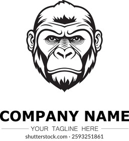gorilla icon company logo black and white vector image illustration