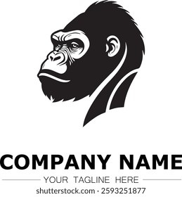 gorilla icon company logo black and white vector image illustration