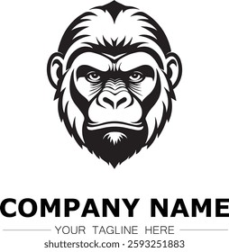 gorilla icon company logo black and white vector image illustration