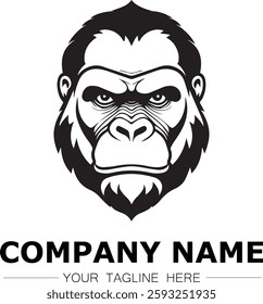 gorilla icon company logo black and white vector image illustration