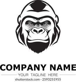 gorilla icon company logo black and white vector image illustration