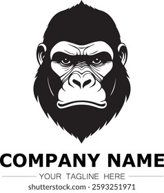 gorilla icon company logo black and white vector image illustration