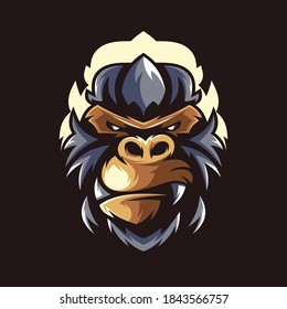 Gorilla icon design on dark background