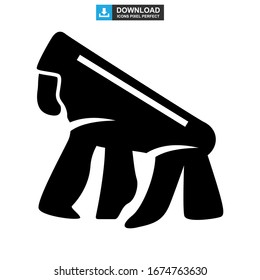 Icono de gorila o logotipo símbolo de signo aislado ilustración vectorial - iconos vectoriales de estilo negro de alta calidad
