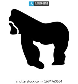 gorilla icon or logo isolated sign symbol vector illustration - high quality black style vector icons
