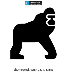 gorilla icon or logo isolated sign symbol vector illustration - high quality black style vector icons
