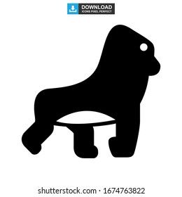 gorilla icon or logo isolated sign symbol vector illustration - high quality black style vector icons
