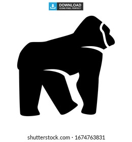 gorilla icon or logo isolated sign symbol vector illustration - high quality black style vector icons
