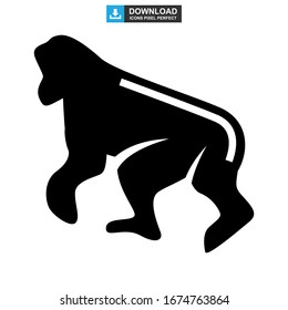 gorilla icon or logo isolated sign symbol vector illustration - high quality black style vector icons
