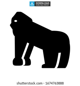 gorilla icon or logo isolated sign symbol vector illustration - high quality black style vector icons
