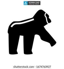 gorilla icon or logo isolated sign symbol vector illustration - high quality black style vector icons
