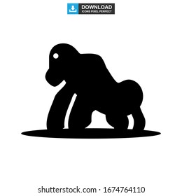 gorilla icon or logo isolated sign symbol vector illustration - high quality black style vector icons
