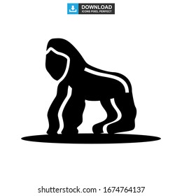 gorilla icon or logo isolated sign symbol vector illustration - high quality black style vector icons
