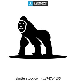 gorilla icon or logo isolated sign symbol vector illustration - high quality black style vector icons
