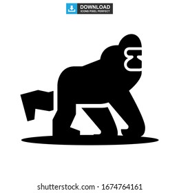 gorilla icon or logo isolated sign symbol vector illustration - high quality black style vector icons
