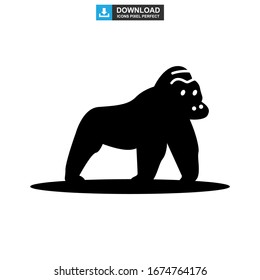 gorilla icon or logo isolated sign symbol vector illustration - high quality black style vector icons
