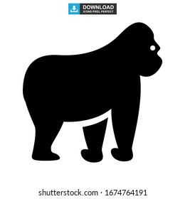 gorilla icon or logo isolated sign symbol vector illustration - high quality black style vector icons
