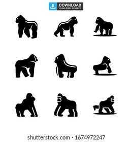 gorilla icon or logo isolated sign symbol vector illustration - Collection of high quality black style vector icons
