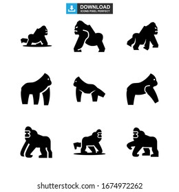 gorilla icon or logo isolated sign symbol vector illustration - Collection of high quality black style vector icons
