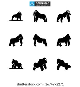 gorilla icon or logo isolated sign symbol vector illustration - Collection of high quality black style vector icons
