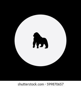 Gorilla Icon Silhouette Vector Illustration

