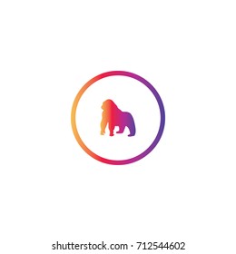 Gorilla icon silhouette vector illustration