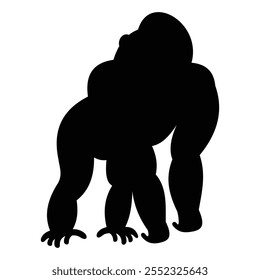 Ícone Gorilla com design simples no fundo branco