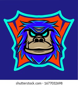 Gorilla illustration. can be use as gaming logo or mascot