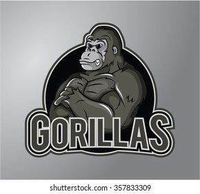 Gorilla Illustration design badge