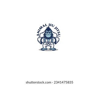 Gorilla jiu jitsu character mascot logo