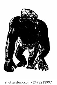 Gorilla king kong vector Silhouette logo design template 