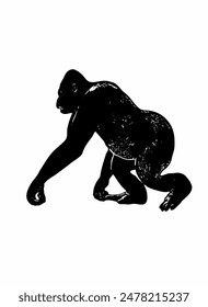 Gorilla king kong vector Silhouette logo design template 