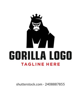 Diseño del logotipo de Gorilla King. Sencillo y moderno. Ilustración del vector