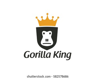 Gorilla king logo vector template