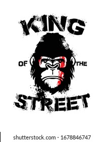 Gorilla King Of The Street Vector Illustration