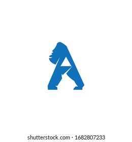 gorilla letter A logo vector