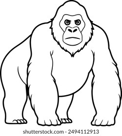 Gorilla line art vector file