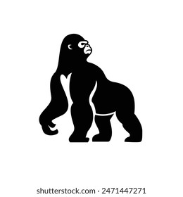 Gorilla line art, Vector illustration logo template design