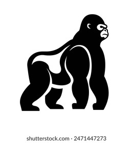Gorilla line art, Vector illustration logo template design