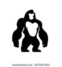 Arte de línea de gorila, diseño de Plantilla de logotipo de Ilustración vectorial
